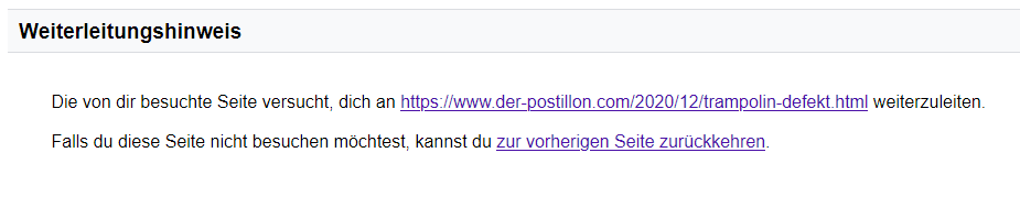 Bilder weiterleitungshinweis deaktivieren google